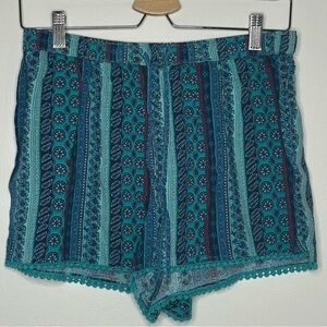 Hollister Teal and Blue Patterned Shorts